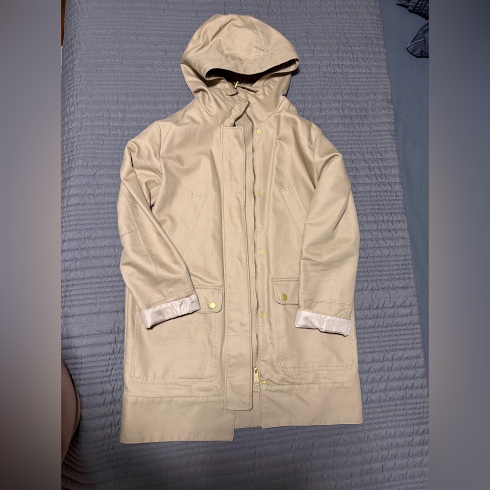 H&M Cream Trench Coat with Hood